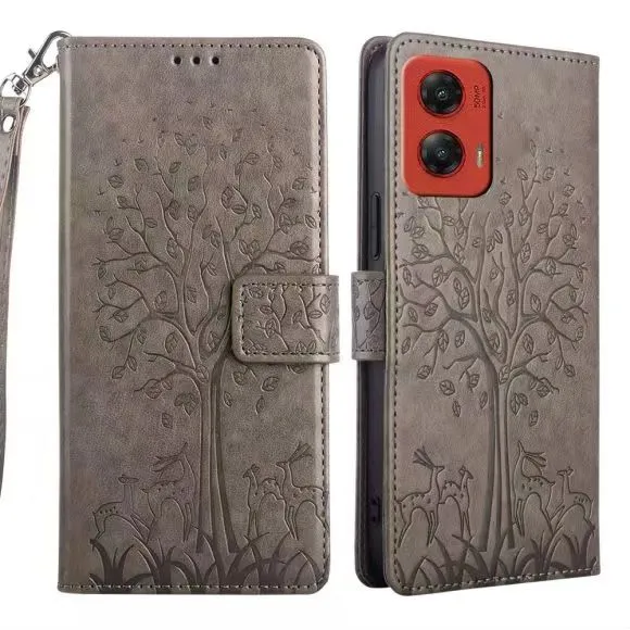 Wallet Leather Cover For Motorola Moto G Stylus 5G (2024), Magnetic Closure with Hand Strap