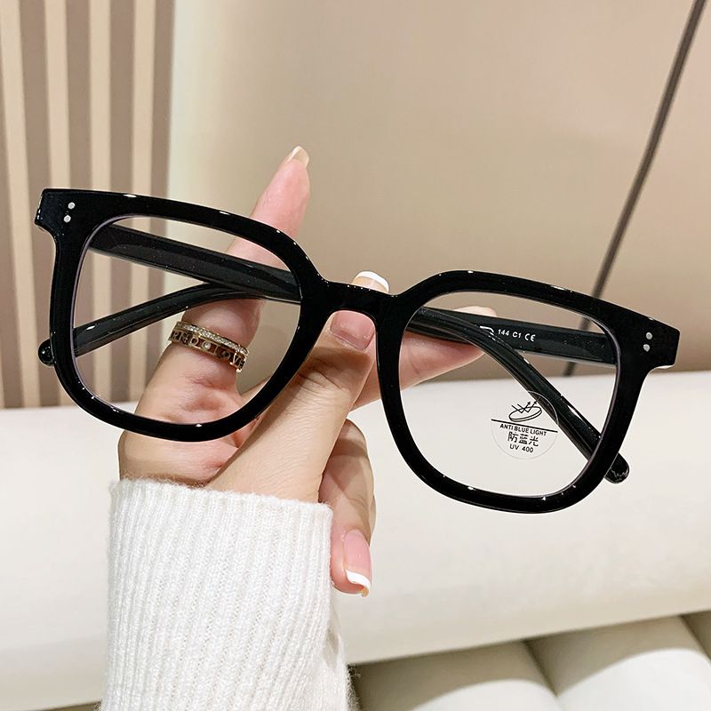 New TR90 Large Frame Eyeglasses Frame Fashion Flat Glasses Men and Women Anti-blue Light Glasses Myopia Glasses
