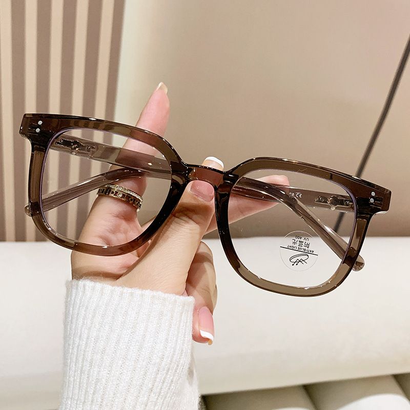 New TR90 Large Frame Eyeglasses Frame Fashion Flat Glasses Men and Women Anti-blue Light Glasses Myopia Glasses