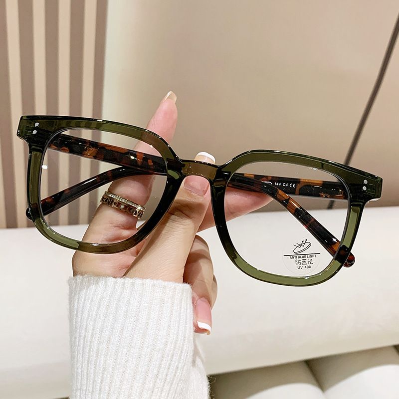New TR90 Large Frame Eyeglasses Frame Fashion Flat Glasses Men and Women Anti-blue Light Glasses Myopia Glasses
