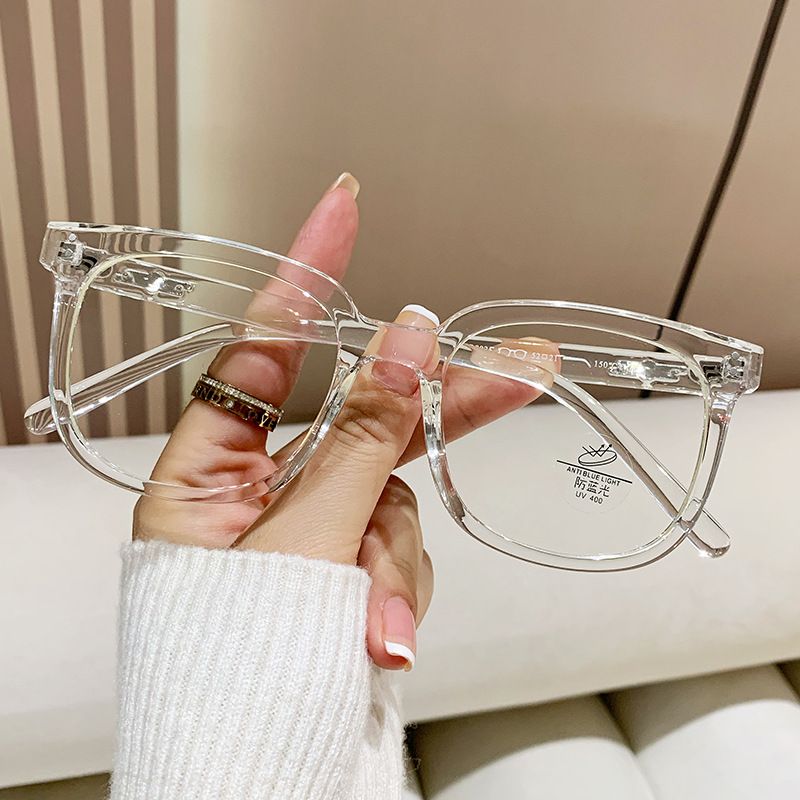 New TR90 Large Frame Eyeglasses Frame Fashion Flat Glasses Men and Women Anti-blue Light Glasses Myopia Glasses