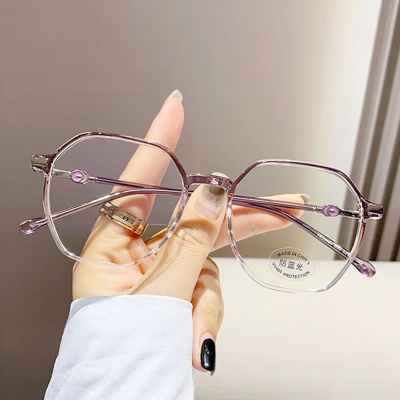 New Anti-blue Light Literary Retro TR Metal Hybrid Glasses Frame Men and Women With the Same Paragraph Flat Glasses