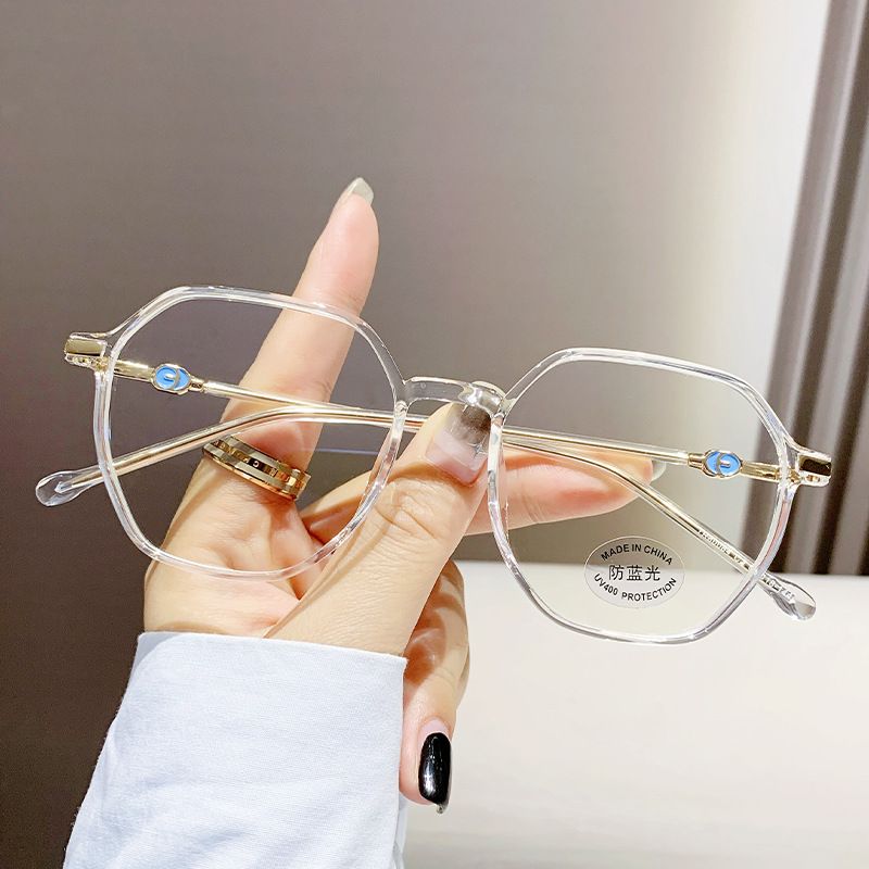 New Anti-blue Light Literary Retro TR Metal Hybrid Glasses Frame Men and Women With the Same Paragraph Flat Glasses