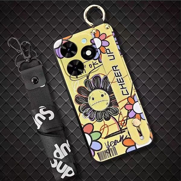 Phone Case for [ Tecno Spark 20C / Spark GO 2024/ Tecno Pop8 ] Cute Fashion Silicona Shockproof Cover with Pop Socket Stand