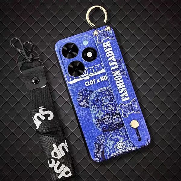 Phone Case for [ Tecno Spark 20C / Spark GO 2024/ Tecno Pop8 ] Cute Fashion Silicona Shockproof Cover with Pop Socket Stand