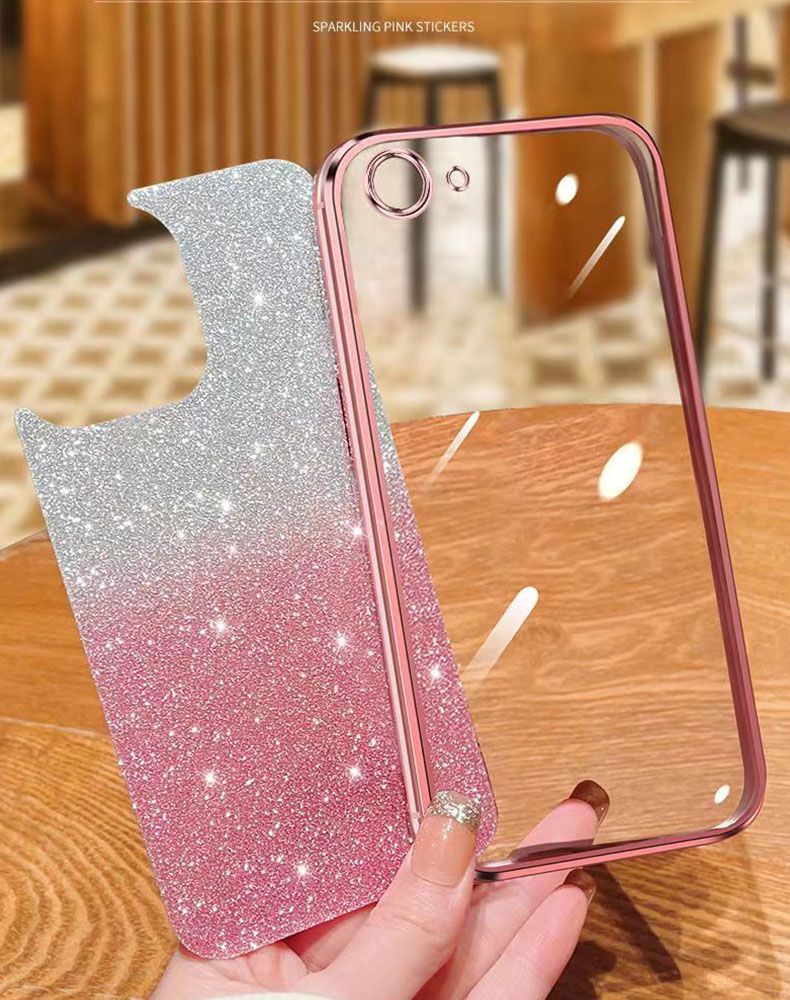 New - Transparent With Glitter Paper 2 in 1 Precision Hole Lens Phone Case (For OPPO A83) Pearl Bear Support Protective Back Cover