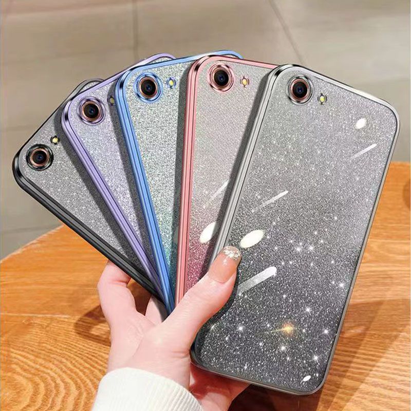 New - Transparent With Glitter Paper 2 in 1 Precision Hole Lens Phone Case (For OPPO A83) Pearl Bear Support Protective Back Cover
