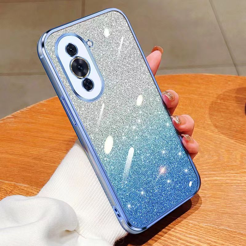 New - Transparent With Glitter Paper 2 in 1 Precision Hole Lens Phone Case (For Huawei Nova 10 Pro) Pearl Bear Support Protective Back Cover