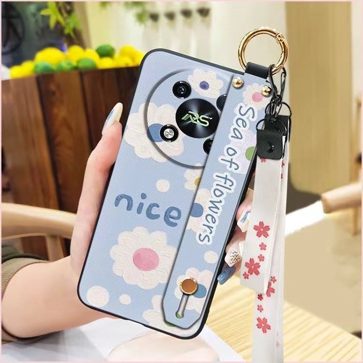3D Cool Fashion Trendy Wristband Phone Case For itel RS4 -4G Hand Strap Soft Holder Cover & Lanyard