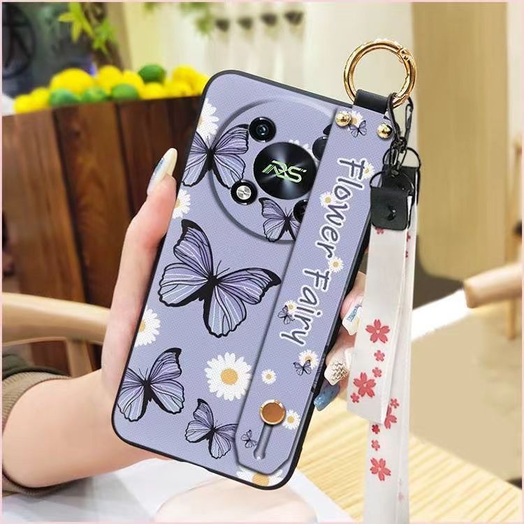 3D Cool Fashion Trendy Wristband Phone Case For itel RS4 -4G Hand Strap Soft Holder Cover & Lanyard