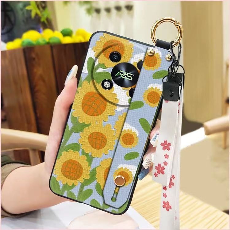 3D Cool Fashion Trendy Wristband Phone Case For itel RS4 -4G Hand Strap Soft Holder Cover & Lanyard