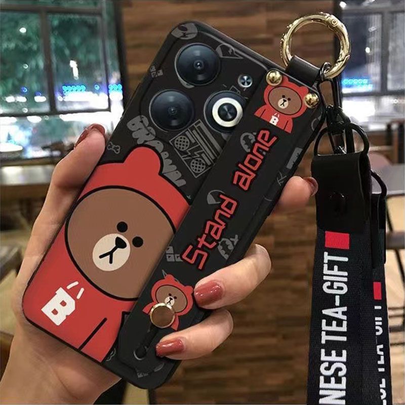 3D Cool Fashion Trendy Wristband Phone Case For itel P55 -4G Hand Strap Soft Holder Cover & Lanyard