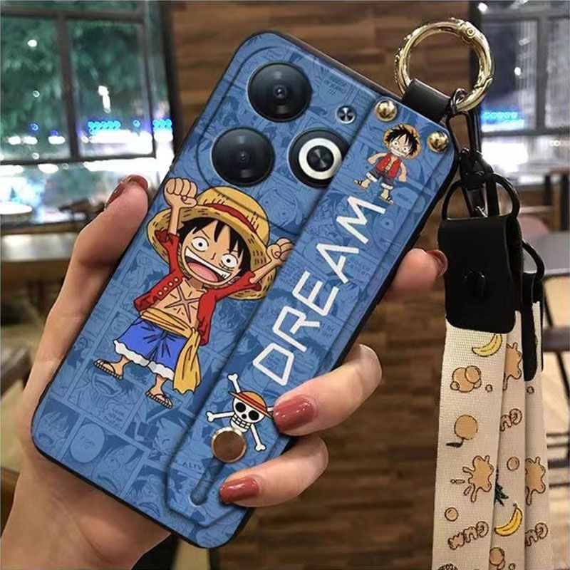 3D Cool Fashion Trendy Wristband Phone Case For itel P55 -4G Hand Strap Soft Holder Cover & Lanyard