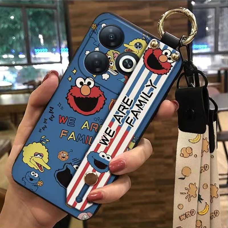 3D Cool Fashion Trendy Wristband Phone Case For itel P55 -4G Hand Strap Soft Holder Cover & Lanyard