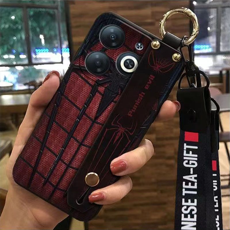 3D Cool Fashion Trendy Wristband Phone Case For itel P55 -4G Hand Strap Soft Holder Cover & Lanyard