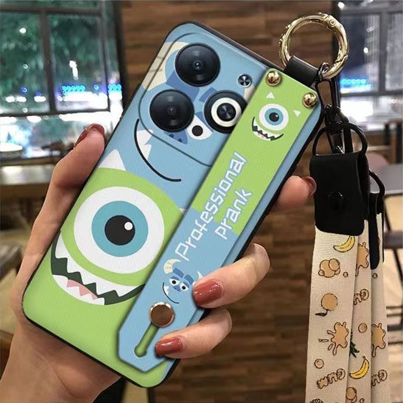 3D Cool Fashion Trendy Wristband Phone Case For itel P55 -4G Hand Strap Soft Holder Cover & Lanyard