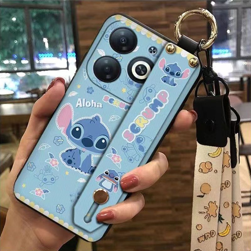 3D Cool Fashion Trendy Wristband Phone Case For itel P55 -4G Hand Strap Soft Holder Cover & Lanyard