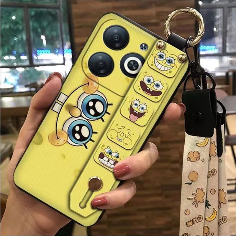 3D Cool Fashion Trendy Wristband Phone Case For itel P55 -4G Hand Strap Soft Holder Cover & Lanyard