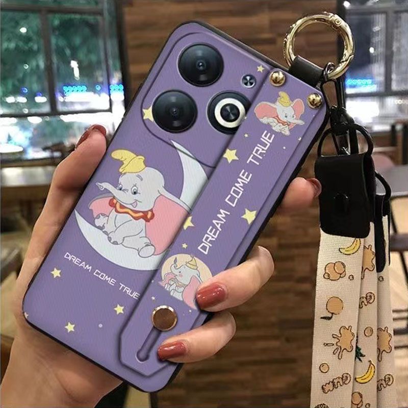 3D Cool Fashion Trendy Wristband Phone Case For itel P55 -4G Hand Strap Soft Holder Cover & Lanyard