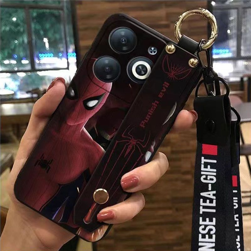 3D Cool Fashion Trendy Wristband Phone Case For itel P55 -4G Hand Strap Soft Holder Cover & Lanyard