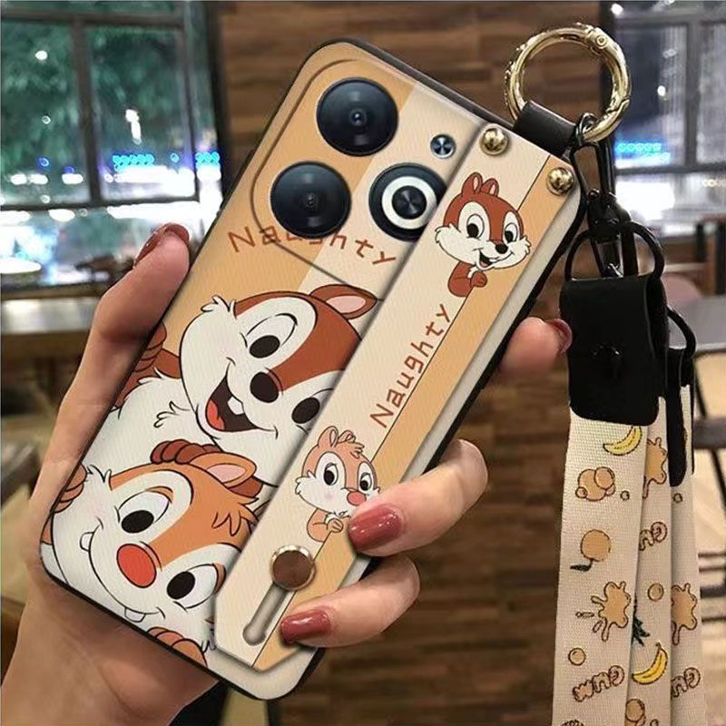 3D Cool Fashion Trendy Wristband Phone Case For itel P55 -4G Hand Strap Soft Holder Cover & Lanyard