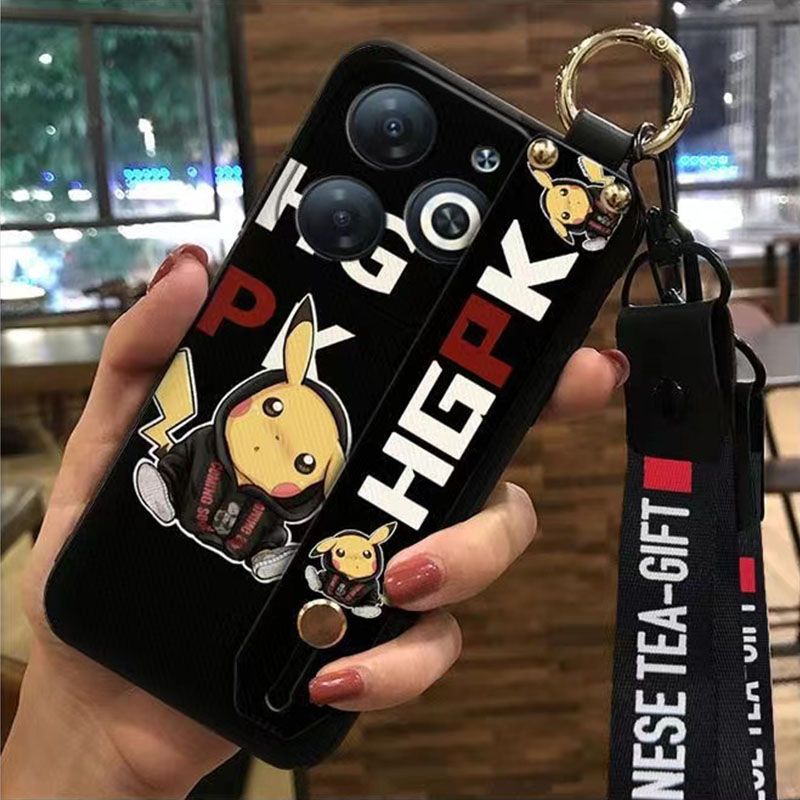 3D Cool Fashion Trendy Wristband Phone Case For itel P55 -4G Hand Strap Soft Holder Cover & Lanyard