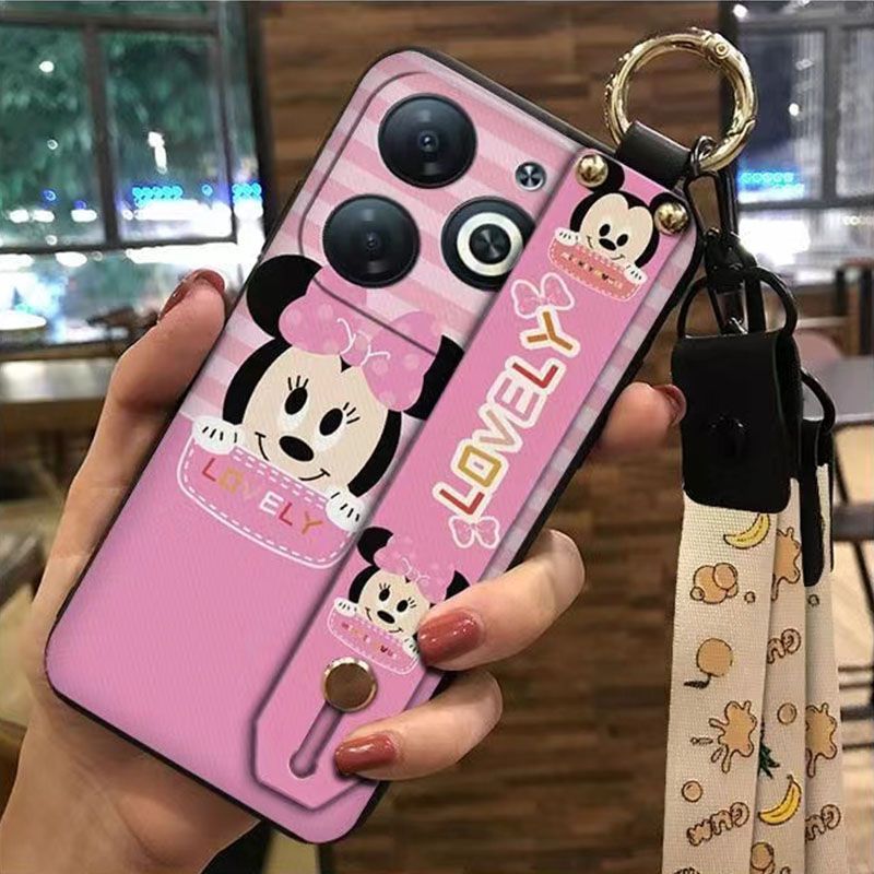 3D Cool Fashion Trendy Wristband Phone Case For itel P55 -4G Hand Strap Soft Holder Cover & Lanyard