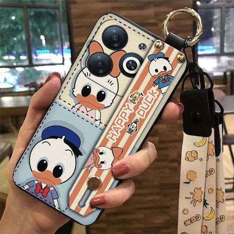 3D Cool Fashion Trendy Wristband Phone Case For itel P55 -4G Hand Strap Soft Holder Cover & Lanyard