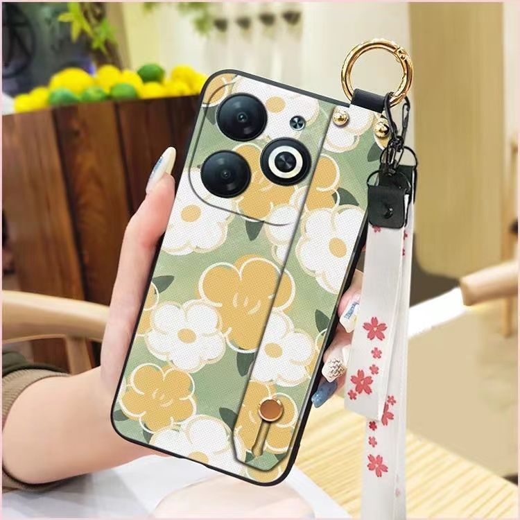 3D Cool Fashion Trendy Wristband Phone Case For itel P55 -4G Hand Strap Soft Holder Cover & Lanyard