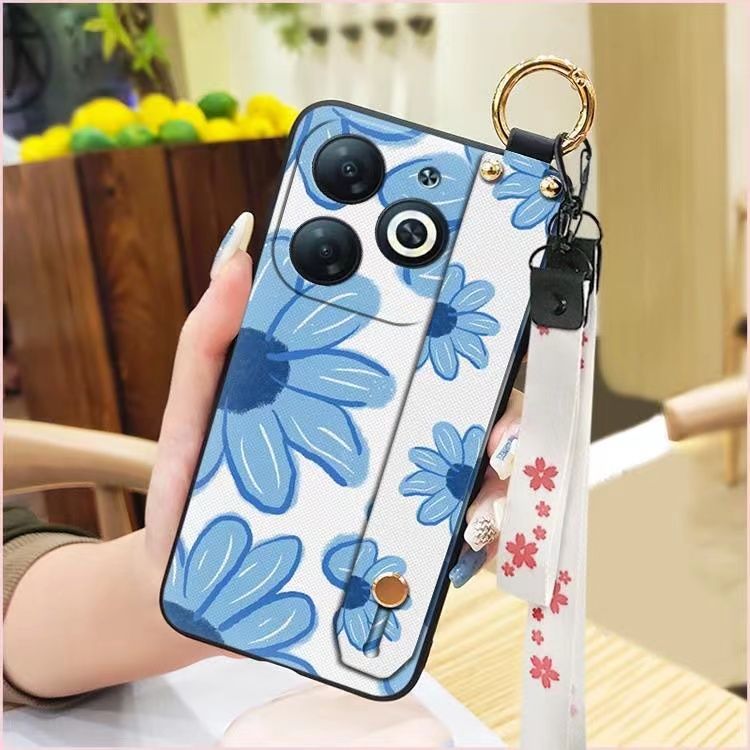 3D Cool Fashion Trendy Wristband Phone Case For itel P55 -4G Hand Strap Soft Holder Cover & Lanyard