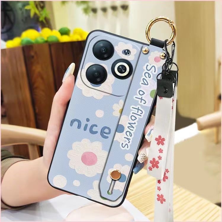 3D Cool Fashion Trendy Wristband Phone Case For itel P55 -4G Hand Strap Soft Holder Cover & Lanyard