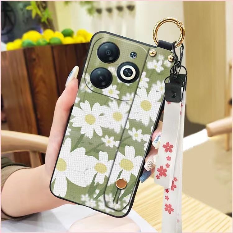 3D Cool Fashion Trendy Wristband Phone Case For itel P55 -4G Hand Strap Soft Holder Cover & Lanyard