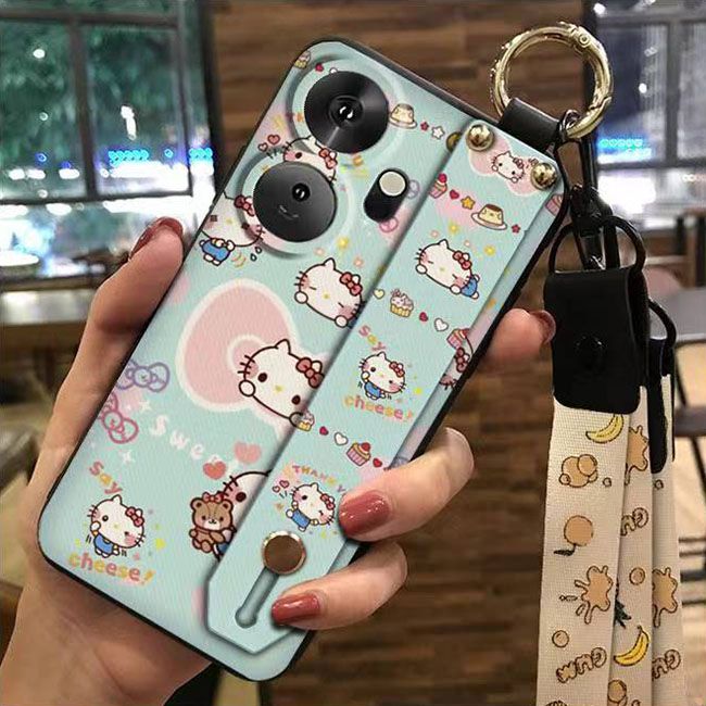 3D Cool Fashion Trendy Wristband Phone Case For itel P55+/P55 Plus Hand Strap Soft Holder Cover & Lanyard