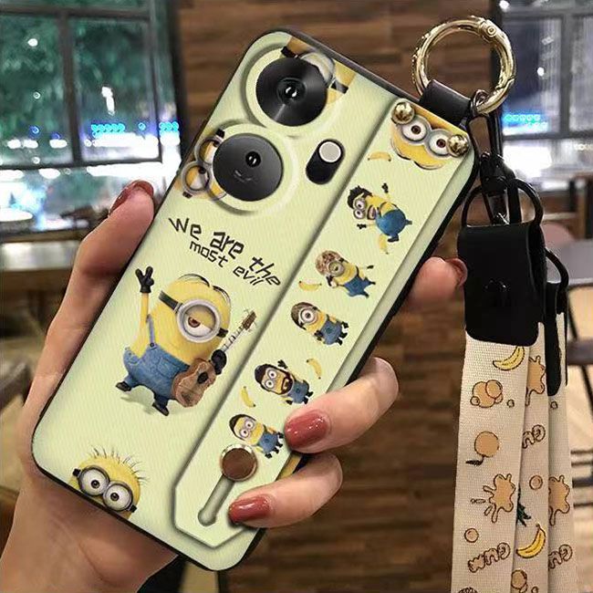 3D Cool Fashion Trendy Wristband Phone Case For itel P55+/P55 Plus Hand Strap Soft Holder Cover & Lanyard