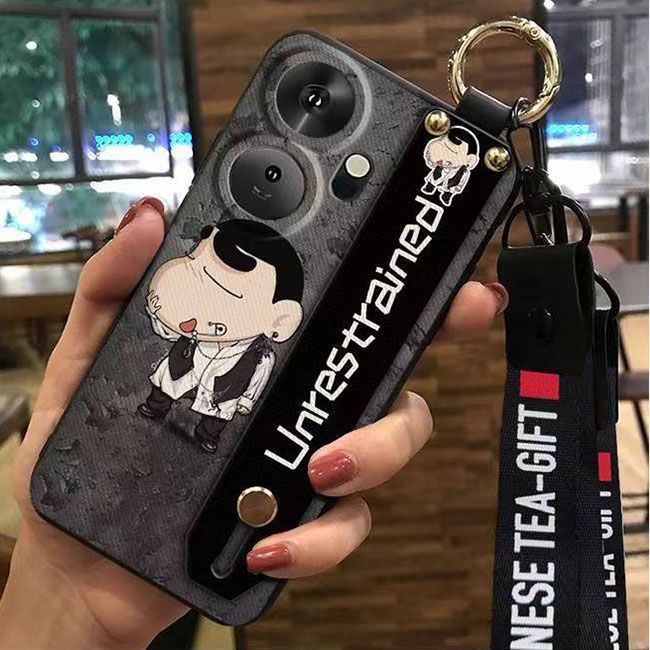3D Cool Fashion Trendy Wristband Phone Case For itel P55+/P55 Plus Hand Strap Soft Holder Cover & Lanyard