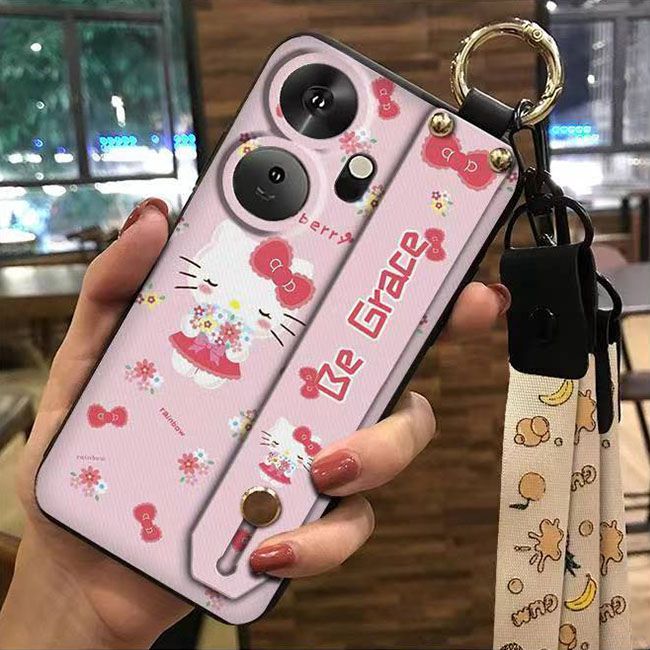 3D Cool Fashion Trendy Wristband Phone Case For itel P55+/P55 Plus Hand Strap Soft Holder Cover & Lanyard