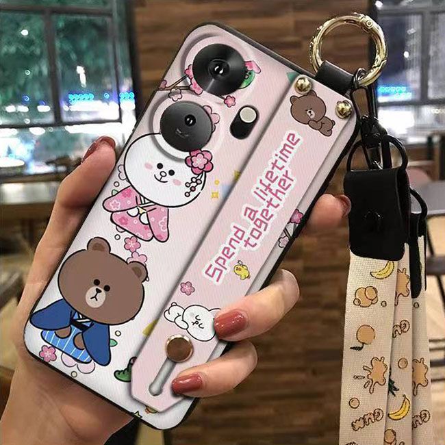 3D Cool Fashion Trendy Wristband Phone Case For itel P55+/P55 Plus Hand Strap Soft Holder Cover & Lanyard