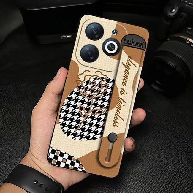 3D Cool Fashion Trendy Wristband Phone Case For itel P55 -4G Hand Strap Soft Holder Cover