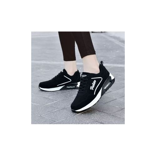 Fashion Ladies Fashionable Light Weight Sneakers-Black White