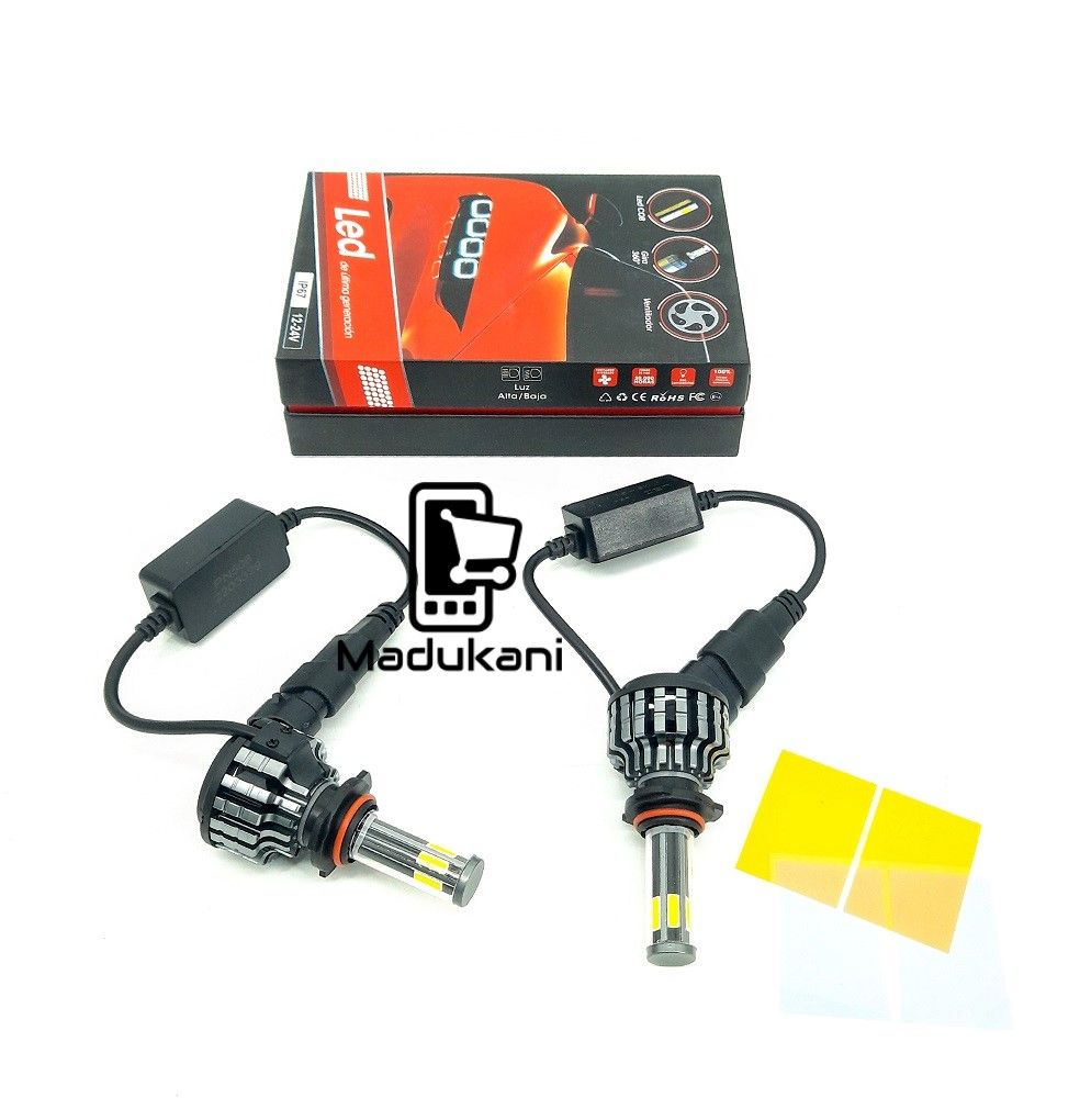 WV 9005 480W 6 Sided LED Headlight Fog Light Bulb Pair