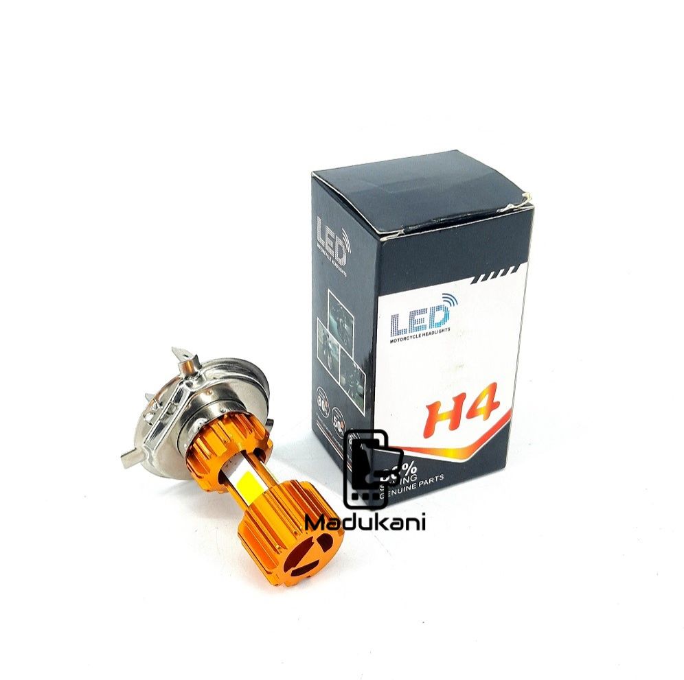 Fanless H4 LED Headlight Bulb Pair with HI-LOW Full and Dim Functions