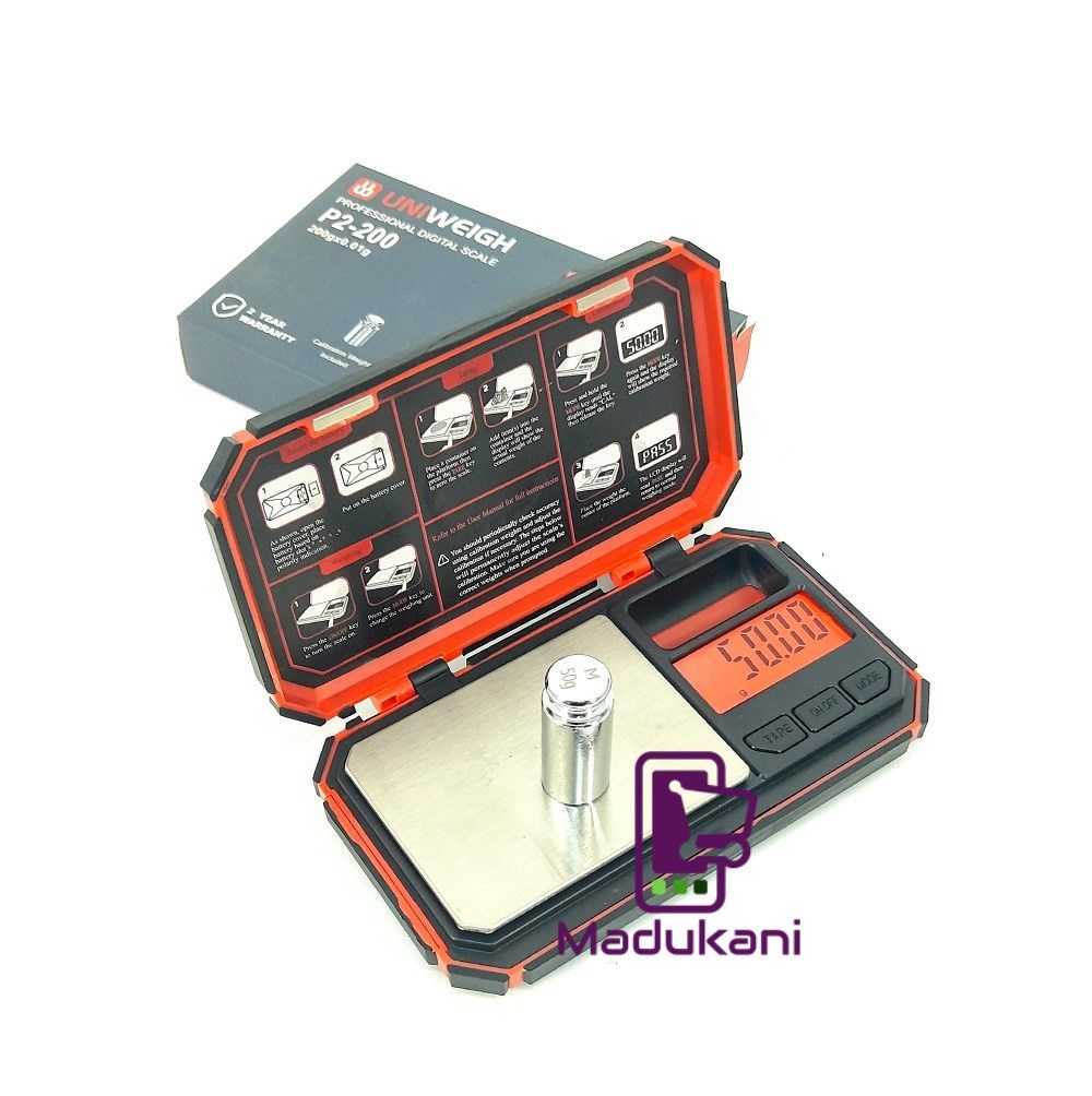 200g x 0.01g Professional High Accuracy Pocket Digital Scale with 50g Weight