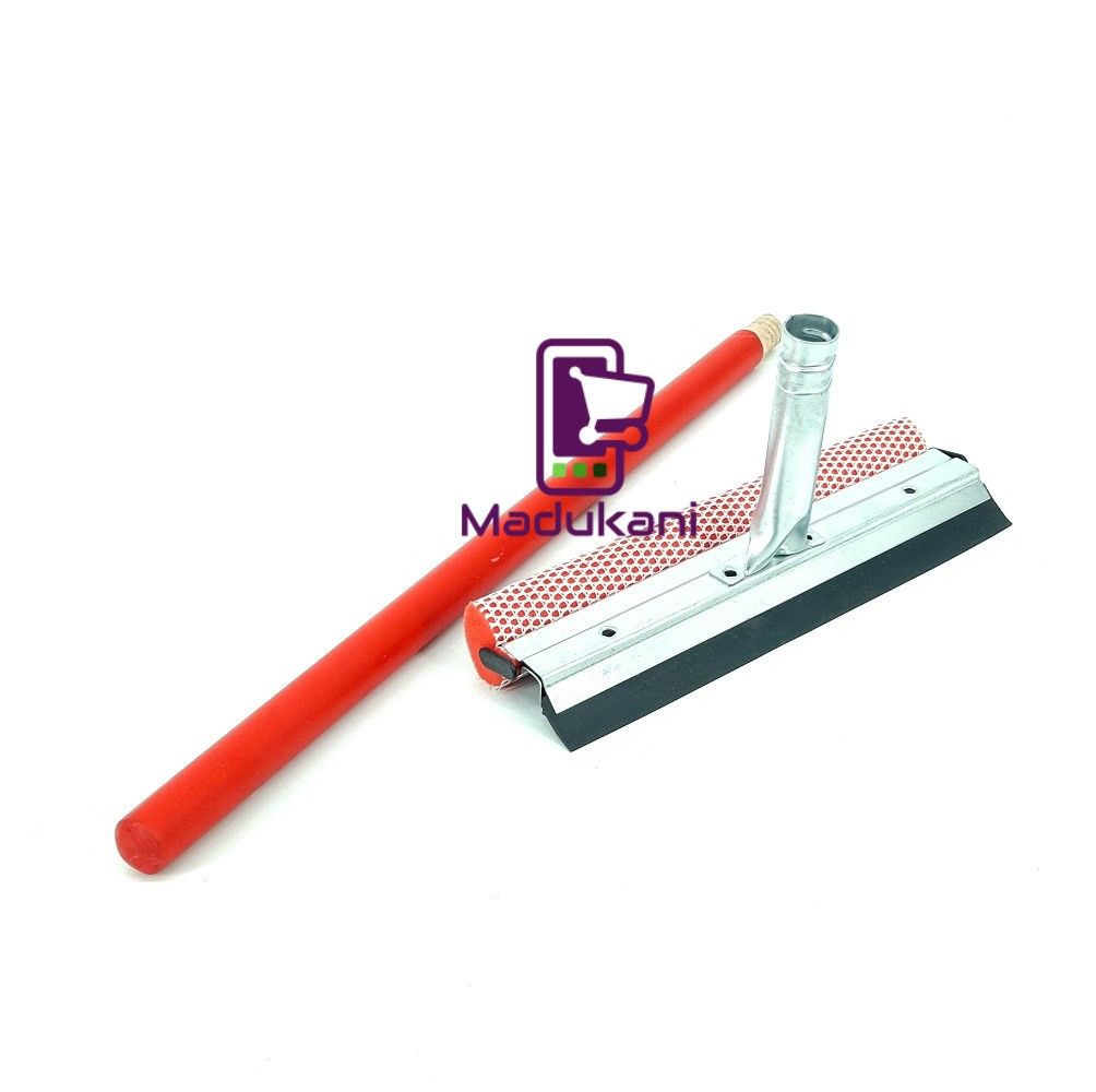 2ft Heavy Duty Sponge and Squeegee Window Cleaner with Wooden Handle