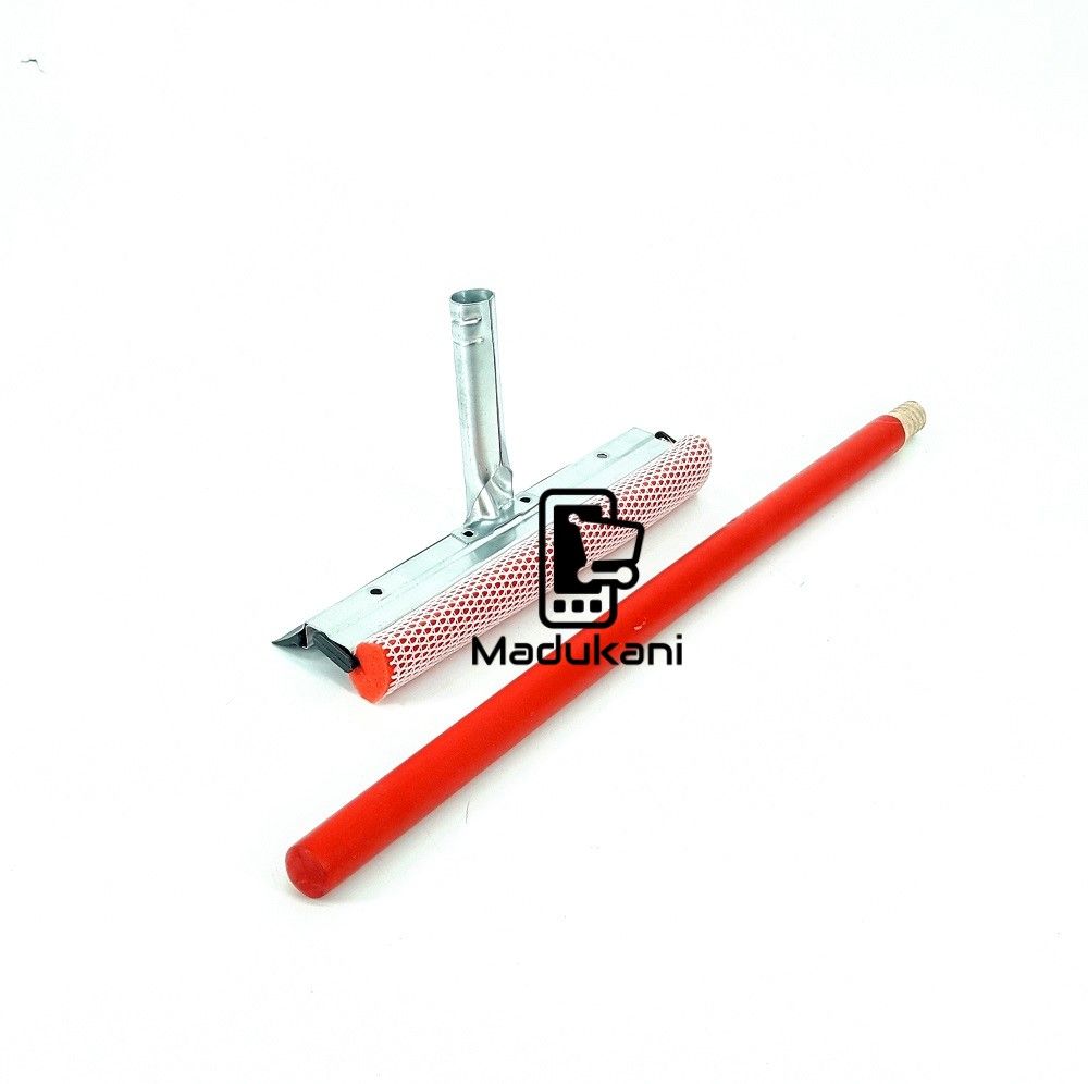 2ft Heavy Duty Sponge and Squeegee Window Cleaner with Wooden Handle
