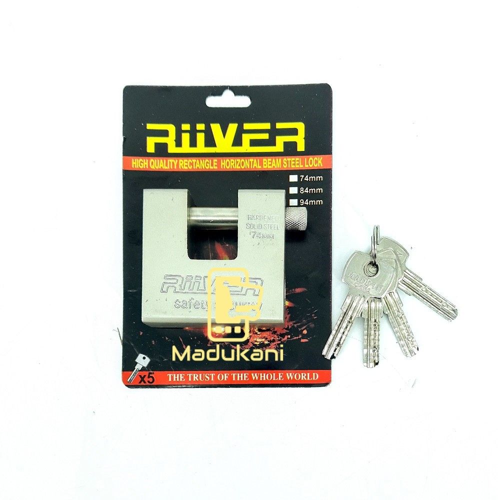 RIIVER 74mm Anti-Theft Monoblock Padlock with 4 Keys