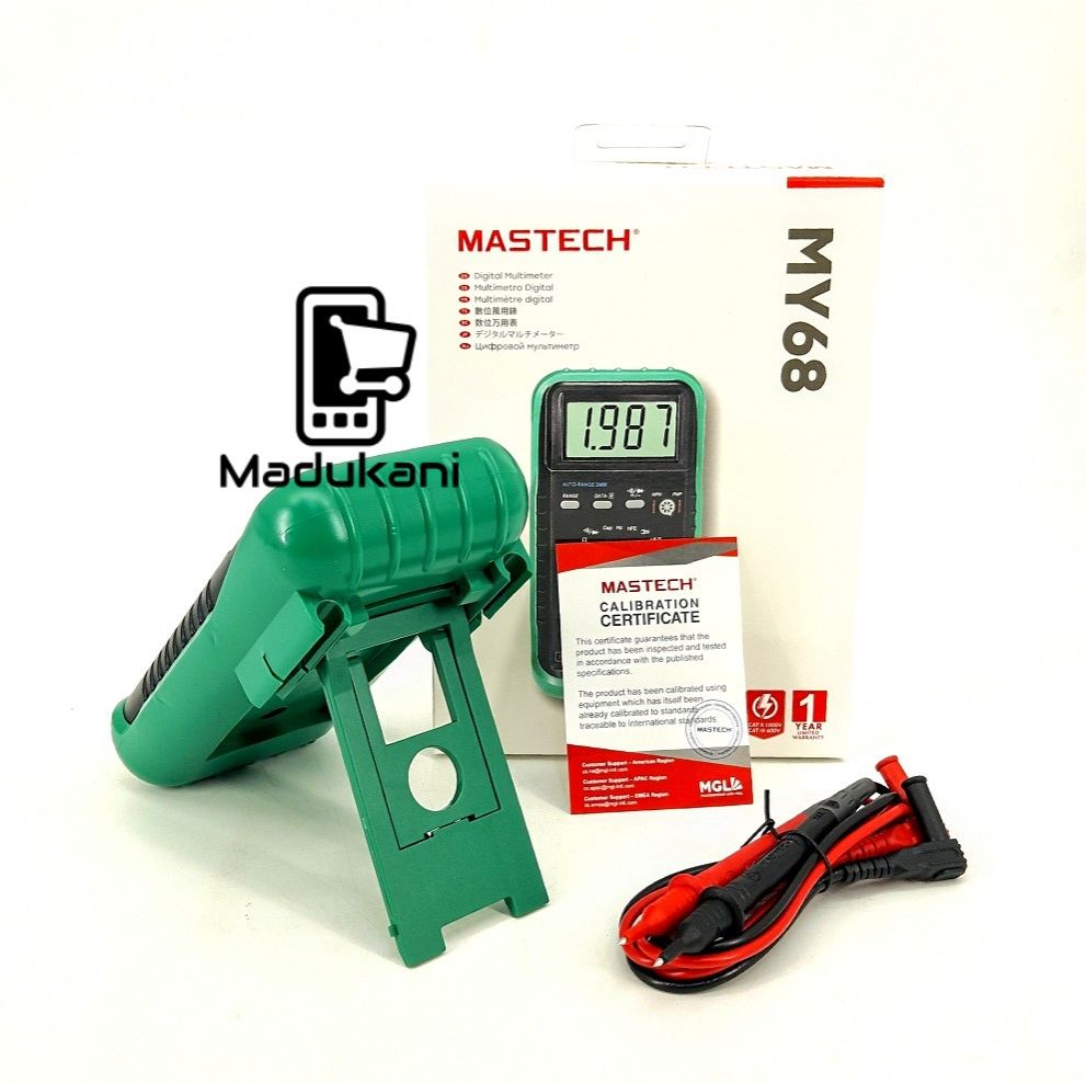 Mastech MY68 Auto Range Digital Multimeter with Capacitance, Frequency, hFE, Calibration Certificate