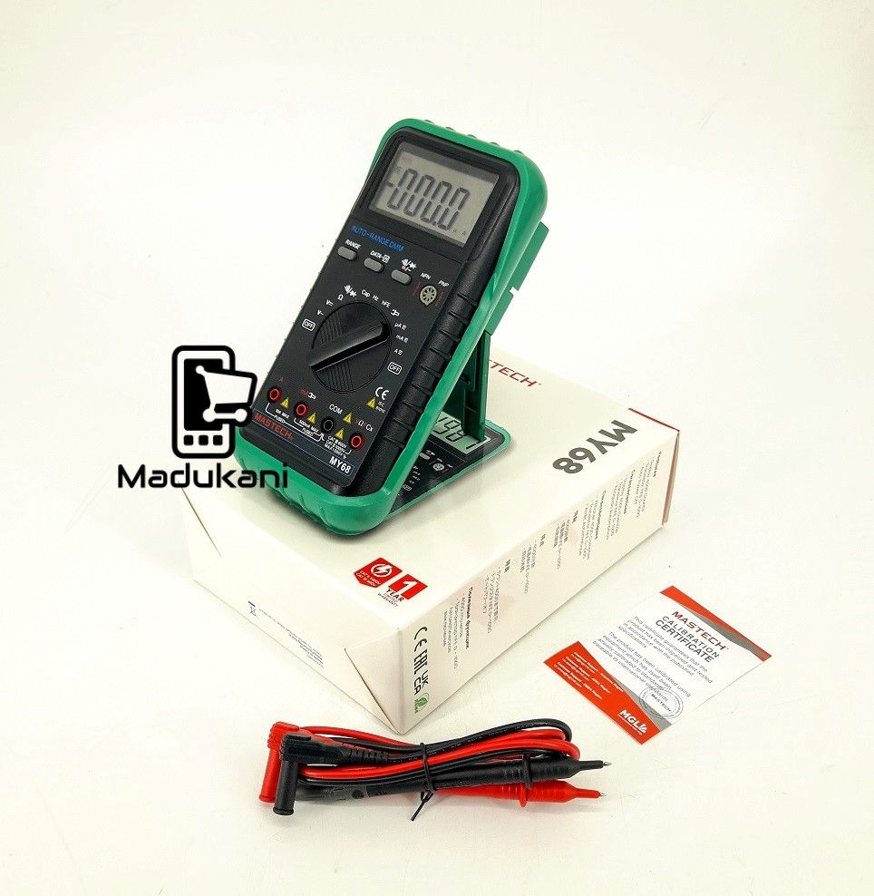 Mastech MY68 Auto Range Digital Multimeter with Capacitance, Frequency, hFE, Calibration Certificate