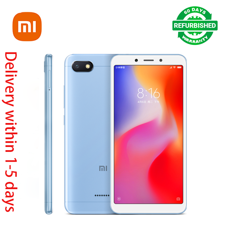 Refurbished  xiaomi / redmi 6a 16GB/32GB 5.45 inches 13PM+5PM 3000mAh dual sim supports face unlock