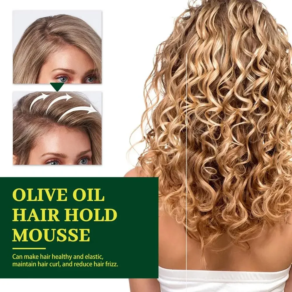 Olive Oil Shaping Cream Curly Hair Mousse Hydrating Prevent Dryness Nourishing Elastin