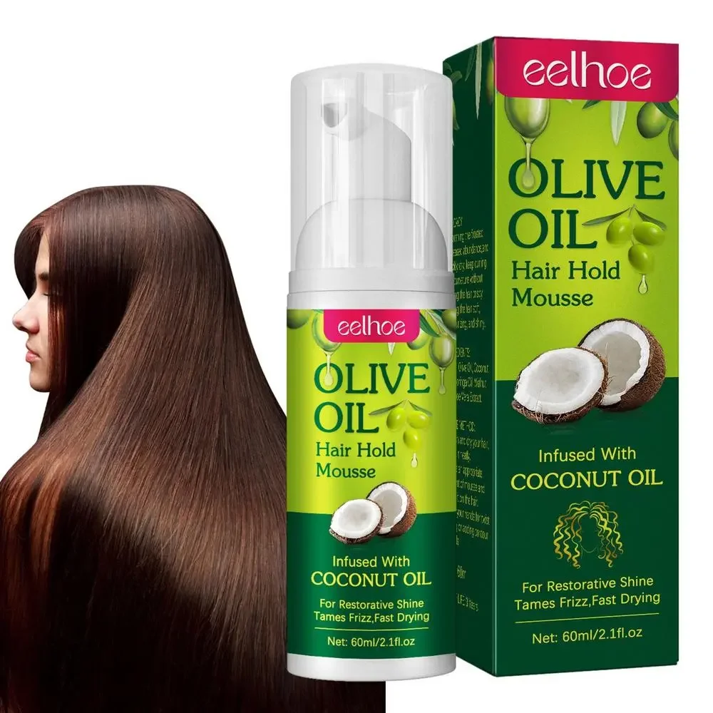 Olive Oil Shaping Cream Curly Hair Mousse Hydrating Prevent Dryness Nourishing Elastin